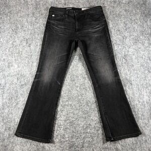 AG Adriano Goldschmied Jodi Crop Jeans Womens 28 Black High Rise Flare
